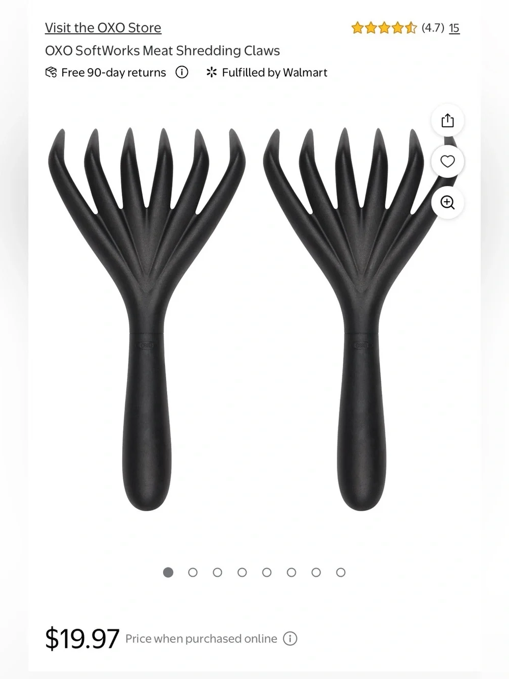 Oxo Black Meat Shredding Claws, Set of 2
